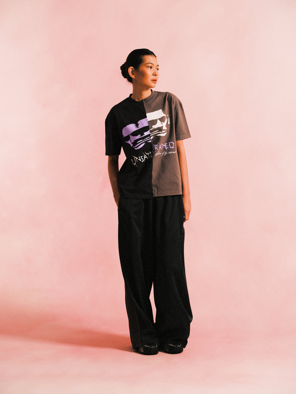 “TWO FACED” SPLIT TEE