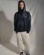 DECONSTRUCTED ZIP UP HOODIE “BLACK”