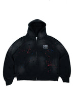 DECONSTRUCTED ZIP UP HOODIE “BLACK”