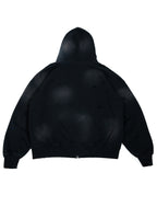 DECONSTRUCTED ZIP UP HOODIE “BLACK”
