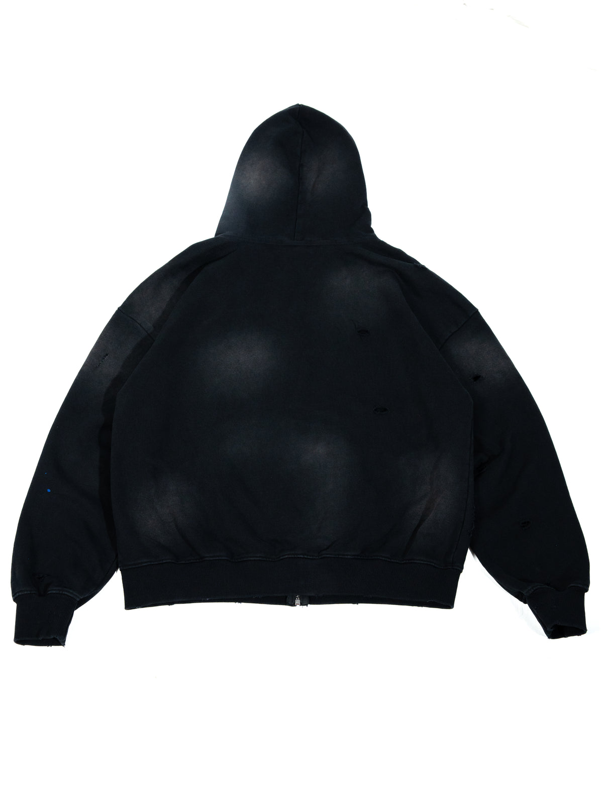 DECONSTRUCTED ZIP UP HOODIE “BLACK”