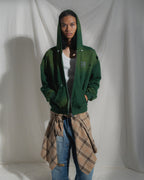 DECONSTRUCTED ZIP UP HOODIE “GREEN”